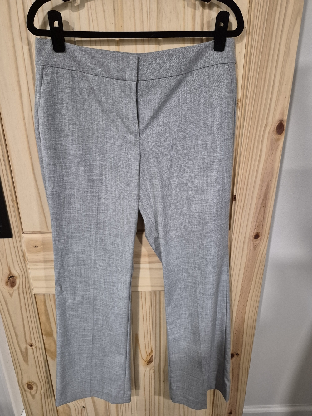 Ann Taylor Light Gray Straight-Leg Dress Pants